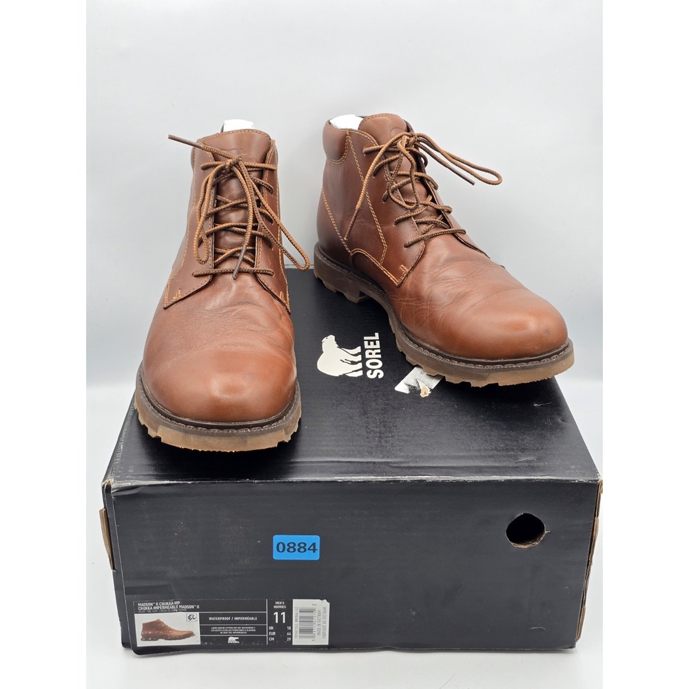 Sorel Men's Madson II Chukka Waterproof Brown Leather Boots Size 11 M